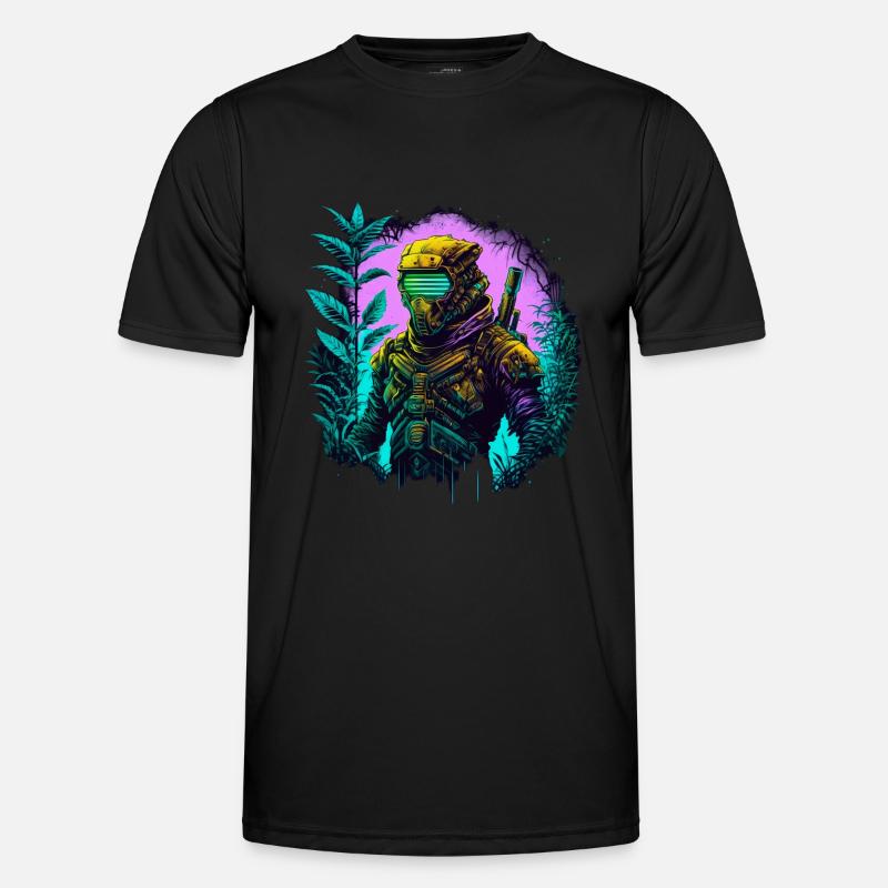 Ninja Cyber Warrior Samurai Geschenk Männer Funktions-T-Shirt
