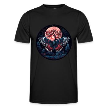Insekt Nachtfalter Schmetterling in der Nacht - Männer Funktions-T-Shirt - Schwarz - Vorne - AI Model Male 178 dark (178cm)
