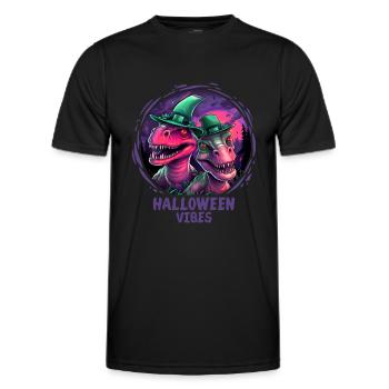 Halloween Dinosaurier Velociraptor Dino - Männer Funktions-T-Shirt - Schwarz - Vorne - AI Model Male 178 dark (178cm)