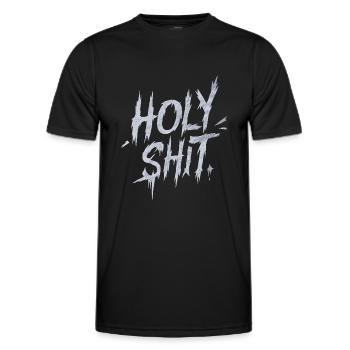 Holy Shit Freche Lustige Sprüche - Männer Funktions-T-Shirt - Schwarz - Vorne - AI Model Male 178 dark (178cm)