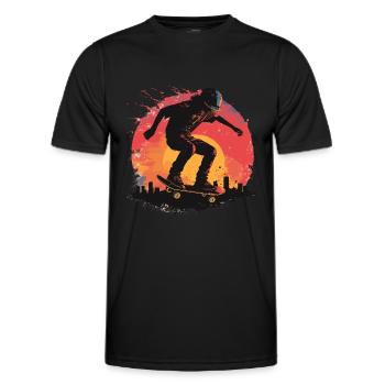 Skateboarder Skateboard Skater Skater Sun - Men's Functional T-Shirt - black - Front - AI Model Male 178 dark (178cm)