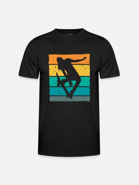 Retro Skaterin Skater Skateboarder Skateboard - Men's Functional T-Shirt - black