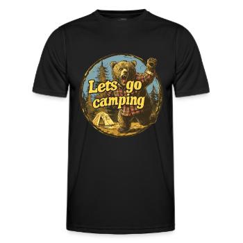 Lets Go Camping Bär - Männer Funktions-T-Shirt - Schwarz - Vorne - AI Model Male 178 dark (178cm)