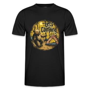 Lets Go Camping Bär - Männer Funktions-T-Shirt - Schwarz - Vorne - AI Model Male 178 dark (178cm)