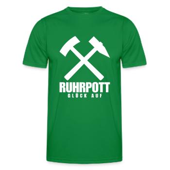 Ruhrpott Glück Auf Pott Bergbau Kohle - T-shirt sport Homme - vert - Devant - AI Model Male 178 dark (178cm)