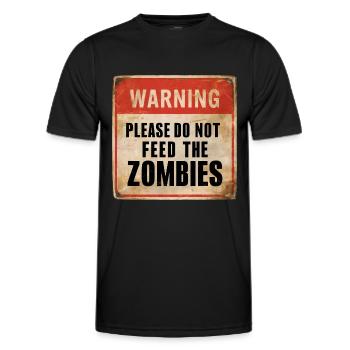 Avertissement Ne nourrissez pas les zombies Signe d’avertissement - T-shirt sport Homme - noir - Devant - AI Model Male 178 dark (178cm)