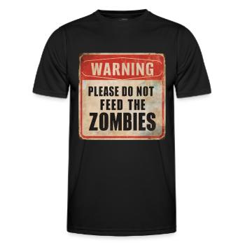 Avertissement Ne nourrissez pas les zombies Signe d’avertissement - T-shirt sport Homme - noir - Devant - AI Model Male 178 dark (178cm)