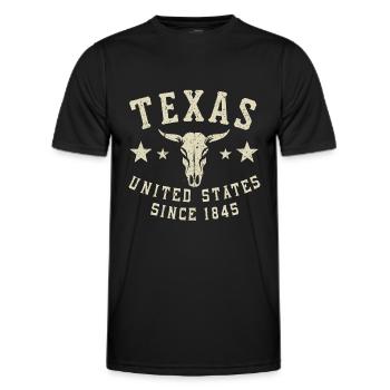 Texas, United States Since 1845 USA America - Men's Functional T-Shirt - black - Front - AI Model Male 178 dark (178cm)