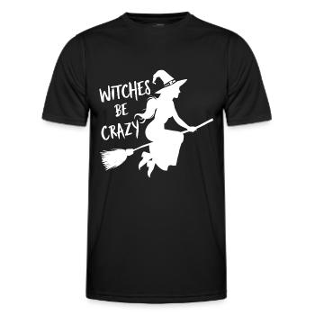 Halloween Witch Broom Witches Be Crazy - Men's Functional T-Shirt - black - Front - AI Model Male 178 dark (178cm)