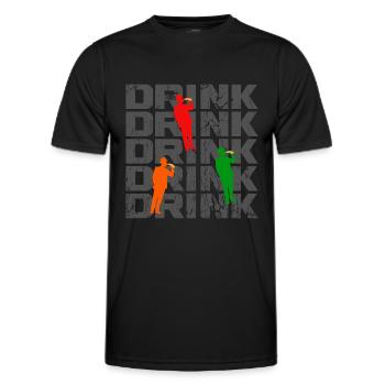 Drink Party Father's Day Holiday Celebrations - Men's Functional T-Shirt - black - Front - AI Model Male 178 dark (178cm)
