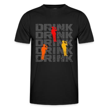 Drink Party Father's Day Holiday Celebrations - Men's Functional T-Shirt - black - Front - AI Model Male 178 dark (178cm)