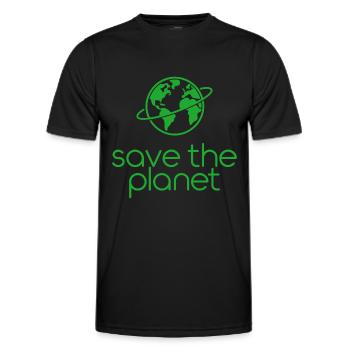 Save the Planet Erde Umweltaktivisten - Männer Funktions-T-Shirt - Schwarz - Vorne - AI Model Male 178 dark (178cm)