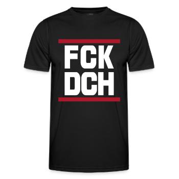 FCK DCH Fuck You Saying Quote - Men's Functional T-Shirt - black - Front - AI Model Male 178 dark (178cm)