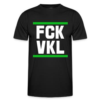 Against Vowels FCK VKL Saying Quote - Men's Functional T-Shirt - black - Front - AI Model Male 178 dark (178cm)