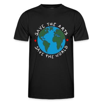 Save the Arts Save the World Earth Environmental Activist - Men's Functional T-Shirt - black - Front - AI Model Male 178 dark (178cm)
