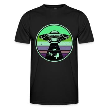 UFO-Bigfoot Nessie Einhorn - Männer Funktions-T-Shirt - Schwarz - Vorne - AI Model Male 178 dark (178cm)
