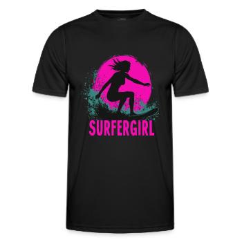 Surfer Girl Surfer Surfing Surfing Surfer - Men's Functional T-Shirt - black - Front - AI Model Male 178 dark (178cm)