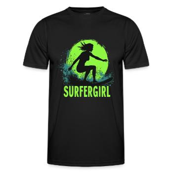 Surfer Girl Surfer Surfing Surfing Surfer - Men's Functional T-Shirt - black - Front - AI Model Male 178 dark (178cm)