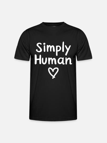 Simply Human Heart Humanity - Men's Functional T-Shirt - black