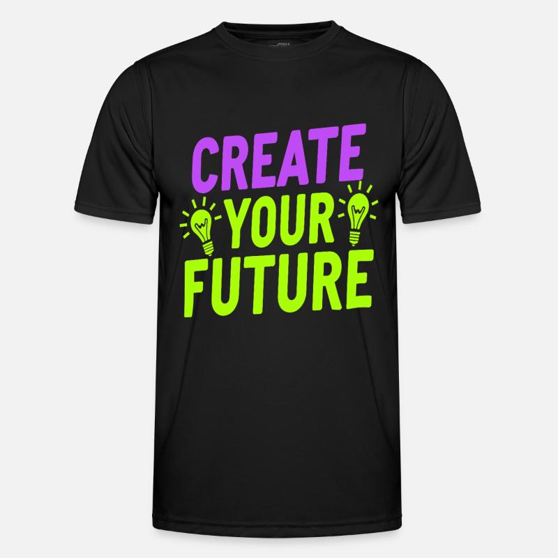 Create Your Future Glühbirne - Männer Funktions-T-Shirt - Schwarz