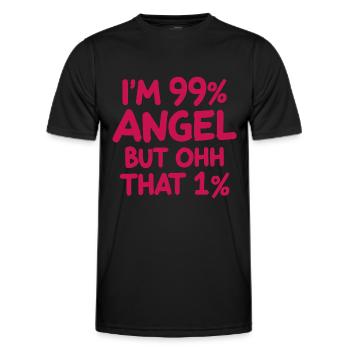 Engel Engelchen Prozent Spruch - Männer Funktions-T-Shirt - Schwarz - Vorne - AI Model Male 178 dark (178cm)