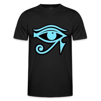 Symbole de l’œil d’Horus en Égypte - T-shirt sport Homme - noir - Devant - AI Model Male 178 dark (178cm)