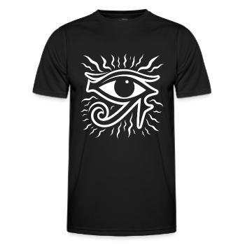 Symbole de l’œil d’Horus en Égypte - T-shirt sport Homme - noir - Devant - AI Model Male 178 dark (178cm)