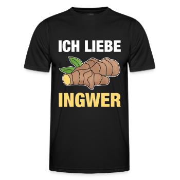 Ich liebe Ingwer Ginger Geschenk - Männer Funktions-T-Shirt - Schwarz - Vorne - AI Model Male 178 dark (178cm)