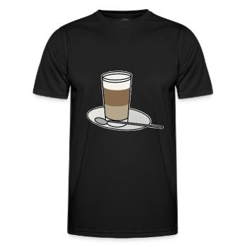 Latte Macchiato en verre cadeau de café - T-shirt sport Homme - noir - Devant - AI Model Male 178 dark (178cm)