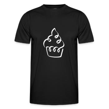 MUFFIN LINE ART | Sweet dessert | gourmet - Men's Functional T-Shirt - black - Front - AI Model Male 178 dark (178cm)