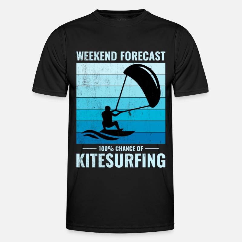 Kitesurfing Kiteboarding Kiteboarder Kitesurf - Men's Functional T-Shirt - black