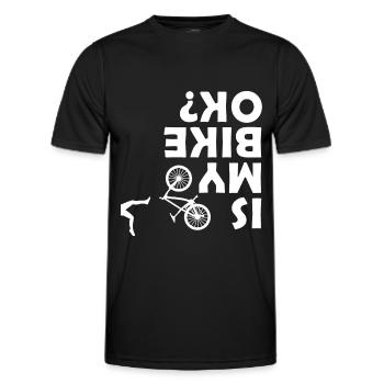Vélo Montagne / Terrain VTT Cycliste Cadeau - Men's Functional T-Shirt - black - Front - AI Model Male 178 dark (178cm)