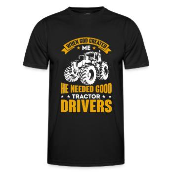 Agriculteur & agriculteurs tracteur tracteur cadeau d’amour - T-shirt sport Homme - noir - Devant - AI Model Male 178 dark (178cm)
