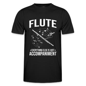Fetus Players Flute Recorder Music Gifts - Men's Functional T-Shirt - black - Front - AI Model Male 178 dark (178cm)