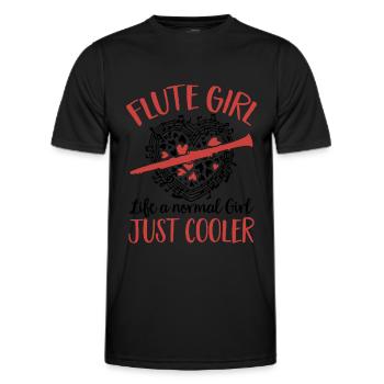 Fetus Players Flute Recorder Music Gifts - Men's Functional T-Shirt - black - Front - AI Model Male 178 dark (178cm)