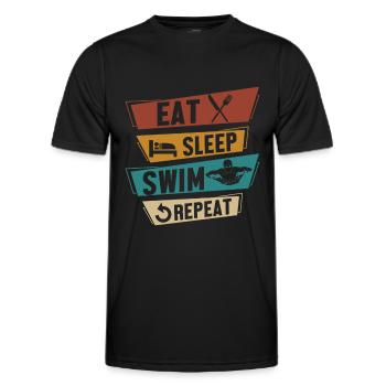 Schwimmer Leistungsschwimmen Wasser Geschenk - Männer Funktions-T-Shirt - Schwarz - Vorne - AI Model Male 178 dark (178cm)