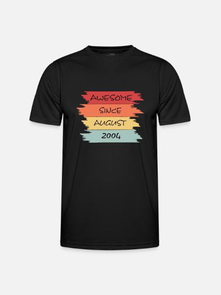 Awesome Since August 2004 - Männer Funktions-T-Shirt - Schwarz