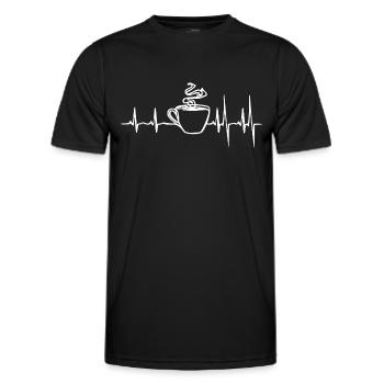 Herzschlag EKG Kaffee Puls Café Coffein Geschenk - Männer Funktions-T-Shirt - Schwarz - Vorne - AI Model Male 178 dark (178cm)