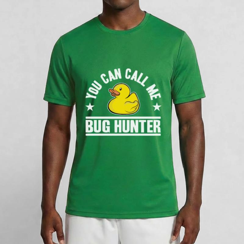 Call Me Bug Hunter Funny Rubber Duck Programming Men's Functional T-Shirt