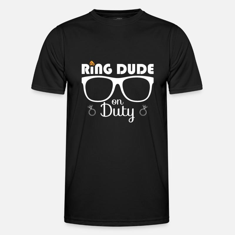 Ring Dude Ringträger Hochzeit Trauung Ehering - Männer Funktions-T-Shirt - Schwarz