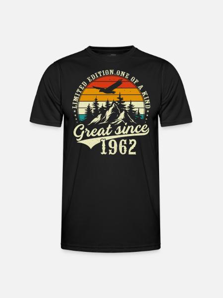 Einzigartig seit 1962 - Männer Funktions-T-Shirt - Schwarz