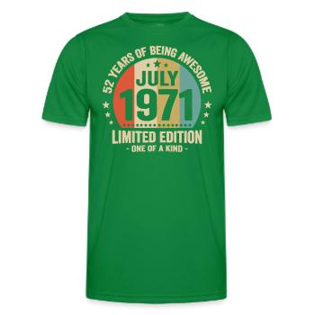 Juli 1971 52 Jahre Jubiläumsgeschenk - Männer Funktions-T-Shirt - Kelly Green - Vorne - AI Model Male 178 dark (178cm)