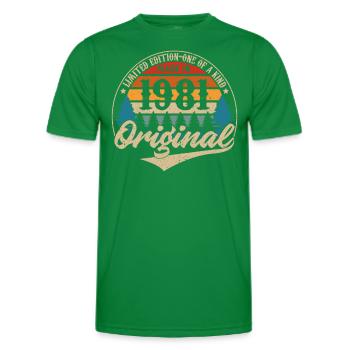 Made in 1981 Original - Men's Functional T-Shirt - kelly green - Front - AI Model Male 178 dark (178cm)