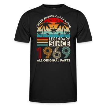 Legendär seit 1969 alle Originalteile - Männer Funktions-T-Shirt - Schwarz - Vorne - AI Model Male 178 dark (178cm)