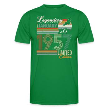 Geburtstag Legendär Seit Januar 1957 - Männer Funktions-T-Shirt - Kelly Green - Vorne - AI Model Male 178 dark (178cm)