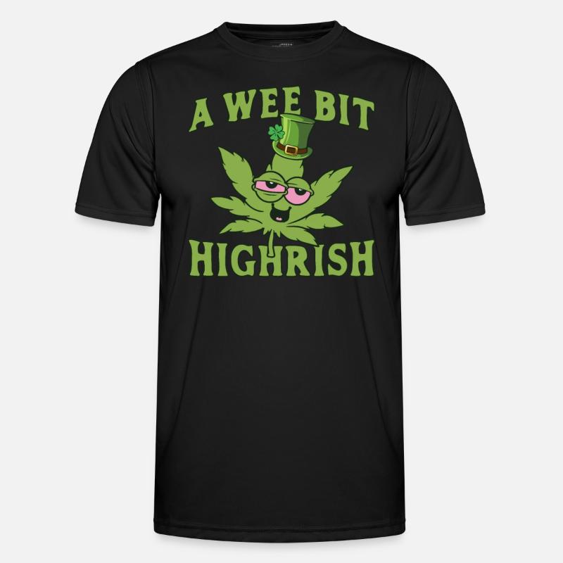 A wee bit Highrish Cannabisleaf - Men's Functional T-Shirt - black