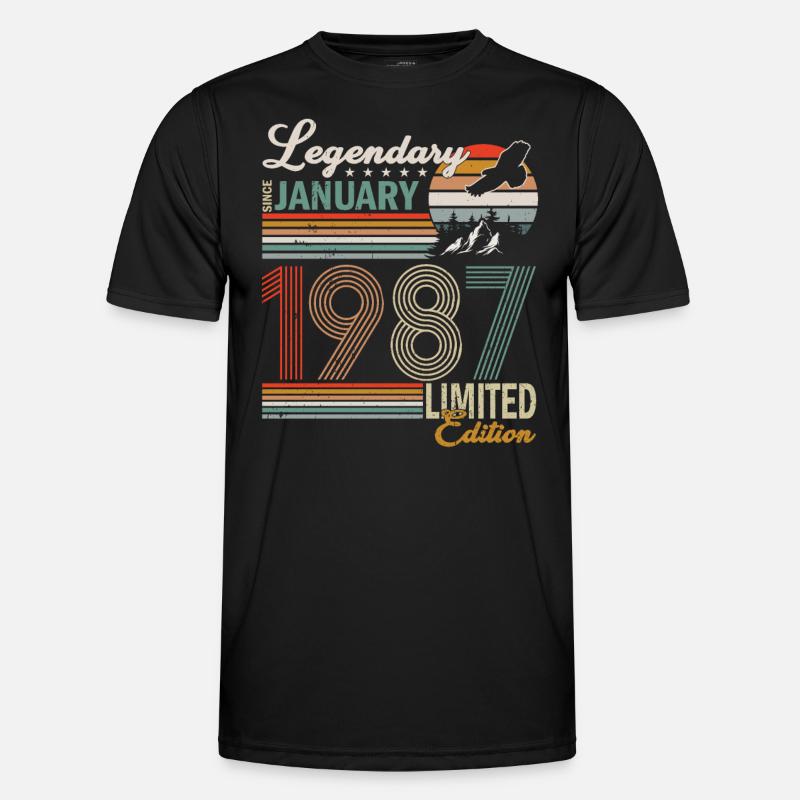 January 1987 born - Men's Functional T-Shirt - black