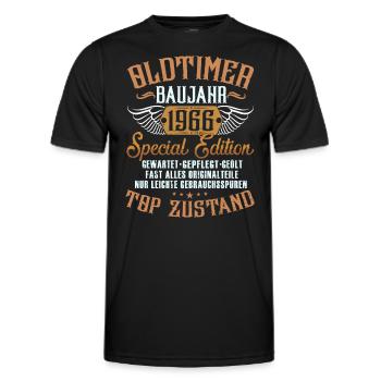 Oldtimer Baujahr 1966 geboren Geburtstag Spruch - Männer Funktions-T-Shirt - Schwarz - Vorne - AI Model Male 178 dark (178cm)