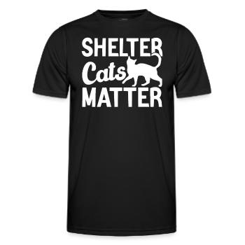 "Cat Lover" to support shelter cats - Men's Functional T-Shirt - black - Front - AI Model Male 178 dark (178cm)