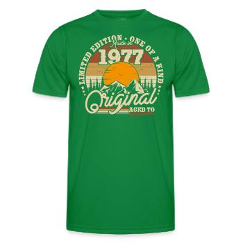 Vintage Birthday Gift 1977 46/47 years - Men's Functional T-Shirt - kelly green - Front - AI Model Male 178 dark (178cm)